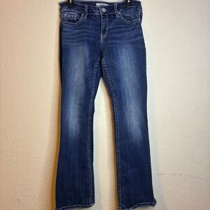 Daytrip Virgo Bootcut Jeans Women 29x32 Long Dark Wash Denim Distressed DBK6607